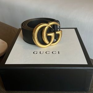 Gucci Double G Leather Belt